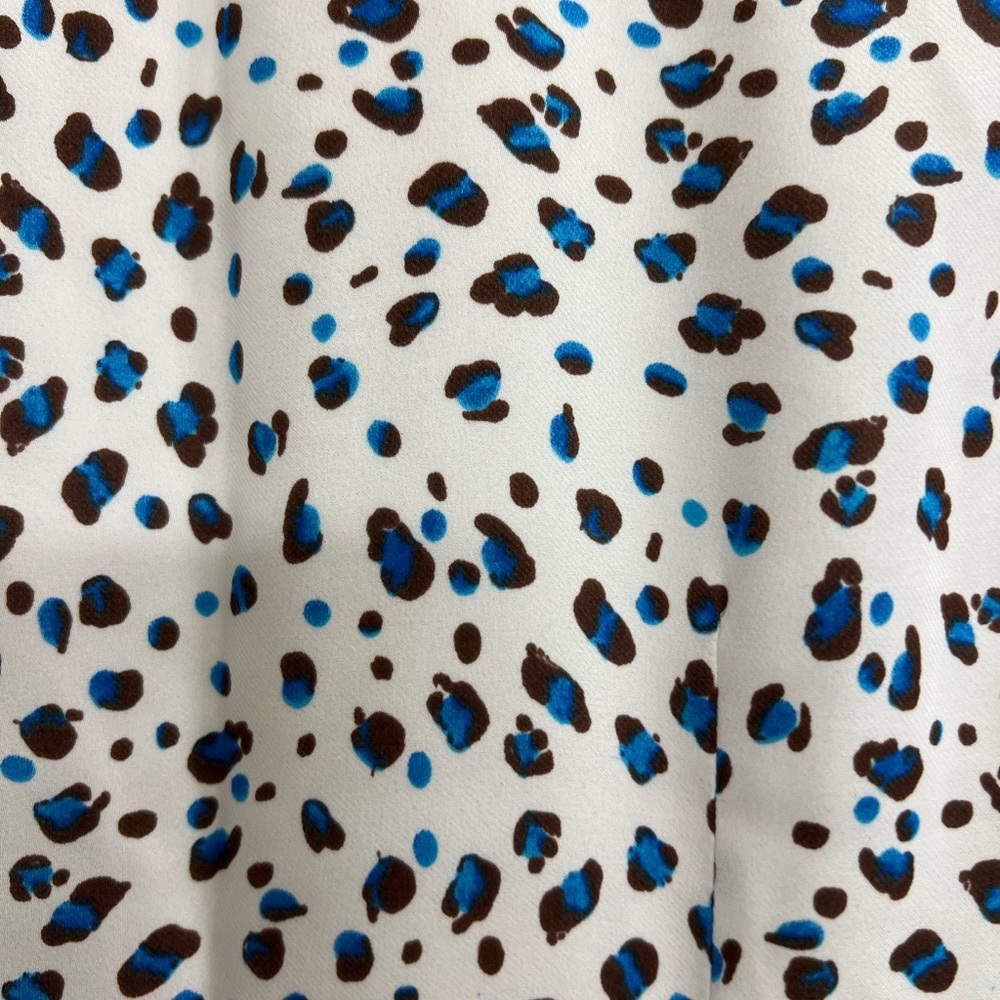 Anthropologie Cabi Blue Leopard Print Button Down Shirt Dress - Picture 13 of 14